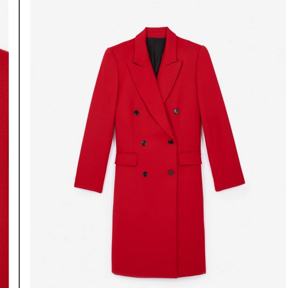 KOOPLES RED COAT WOOL